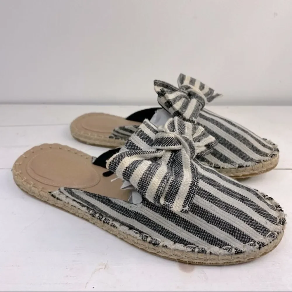 LOFT | stripped espadrilles slip-on with front bow detail 7M